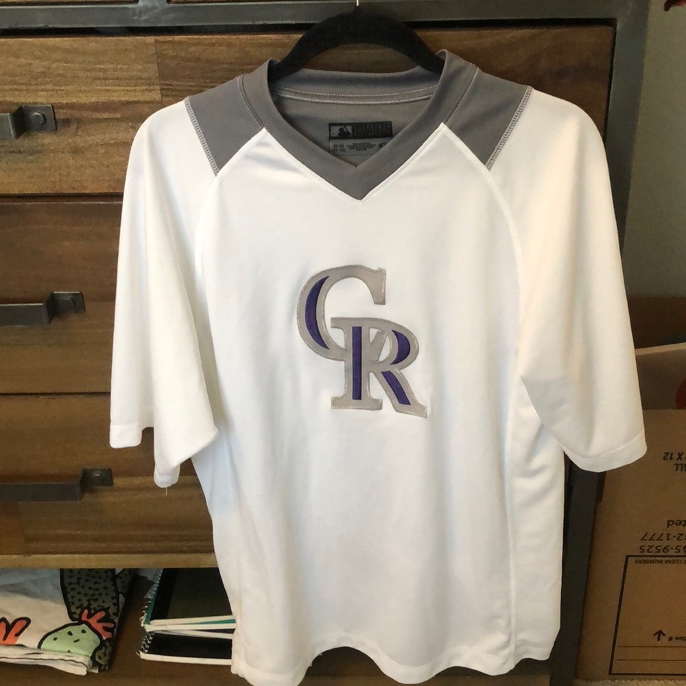 Colorado Rockies baseball workout material shirt